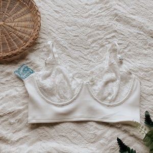 Free People • Bianca Lace White Bralette
